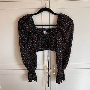 Crop Floral Stretch Top